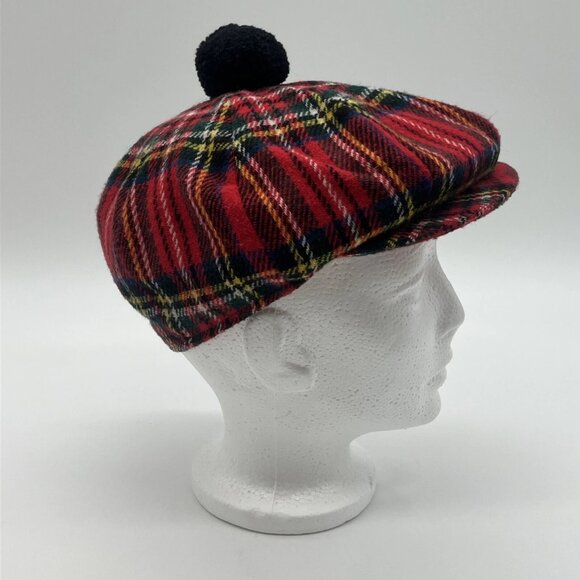 Glen Appin of Scotland Harris Tweed Flat Cap Royal Stewart Tartan Plaid Size M - Picture 4 of 8